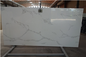 V0716 Calacatta White Marble Vein , Quartz Tiles & Slabs , Floor Covering Tiles, Quartz Wall Covering Tiles,Quartz Skirting